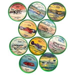 Jell-O Hostess Picture Wheel Flight Airplane 10pc Random Bundle Bushplanes Green